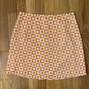Floral Orange and White Women's Skirt